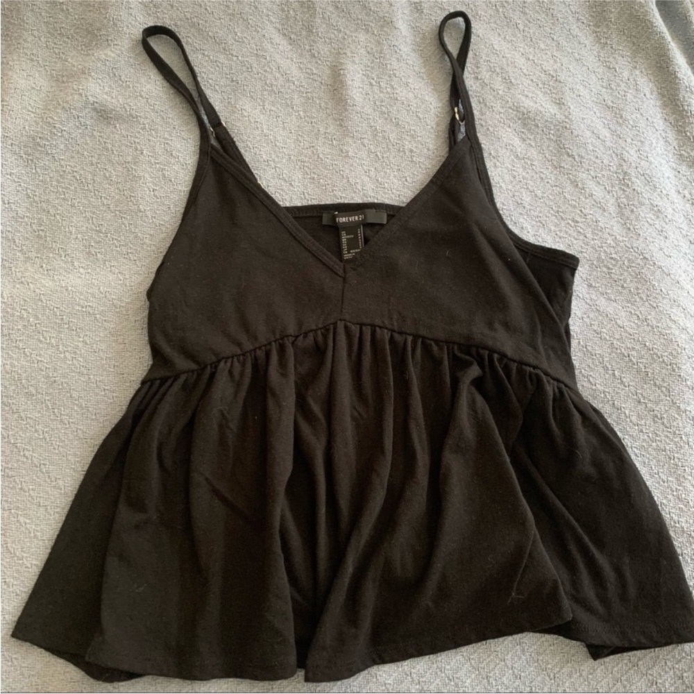 Forever 21 Black Peplum Top